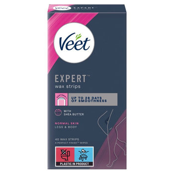 VEET Expert Wax tiras piernas normales 40 por paquete