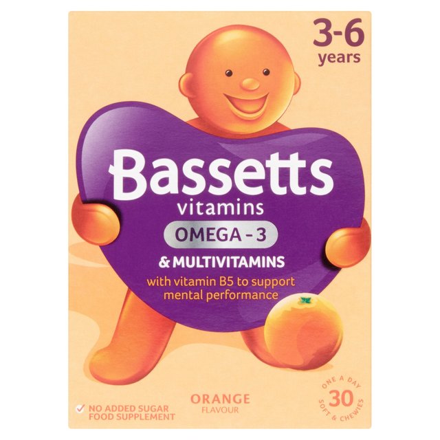 Bassetts Orange Omega 3 & Multivitamine 3-6 Jahre 30 pro Pack