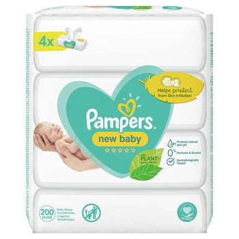 Pampers nuevas toallitas para bebés sensibles al bebé 4 x 50 por paquete