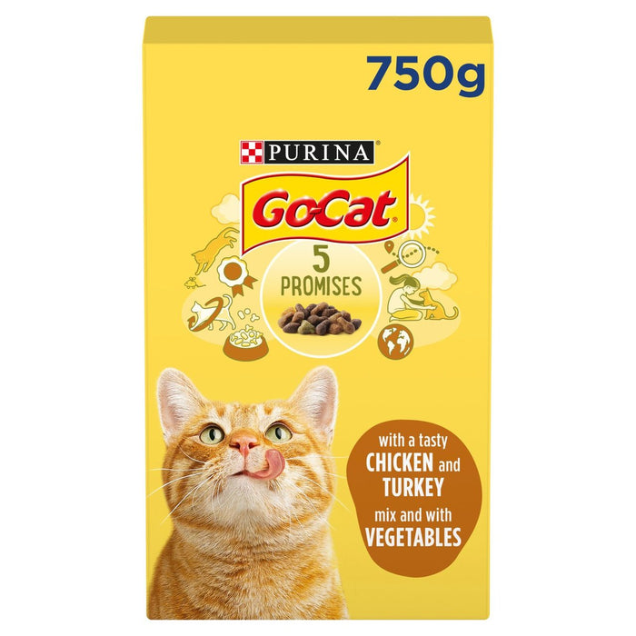 Oferta especial - GO -CAT Turquía pollo y verduras Cat Food 750g