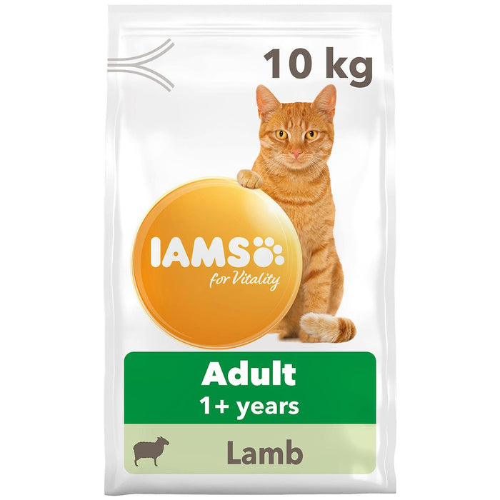 IAMS pour la vitalité des aliments secs pour chats secs adultes avec de l'agneau 10 kg