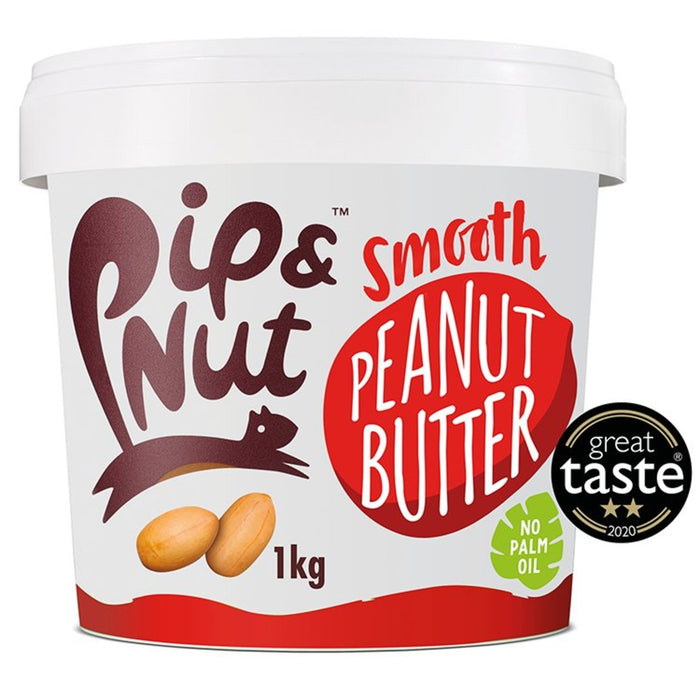 Mantequilla de maní suave de Pip & Nut 1 kg