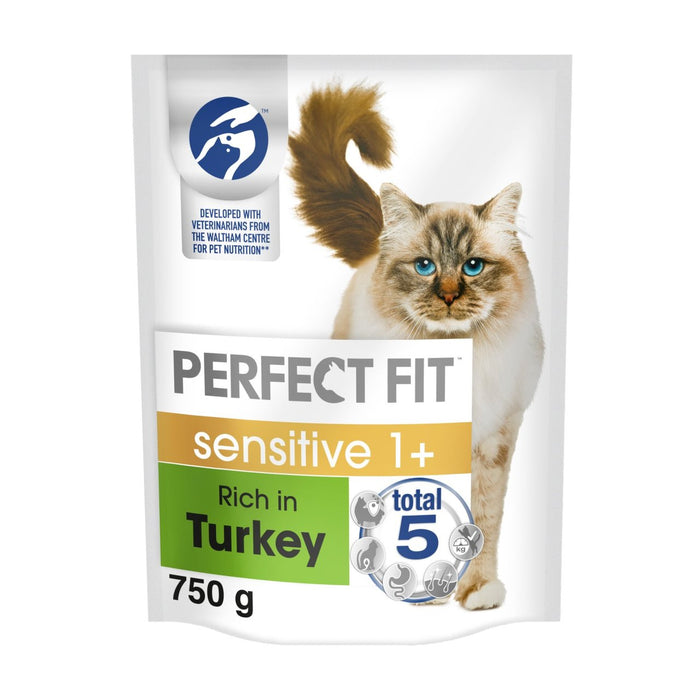Perfecto ajuste de nutrición avanzada sensible completo de gato seco Turquía 750g
