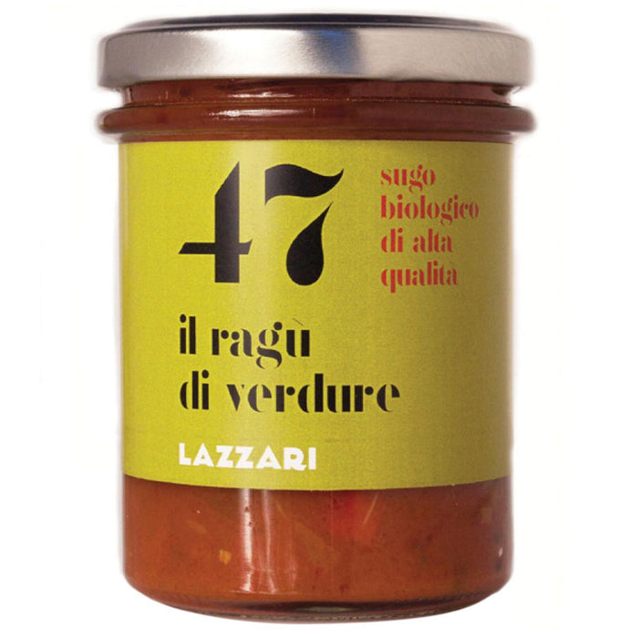 Lazzari orgánico 47 salsa de pasta de vegetales rago 180G