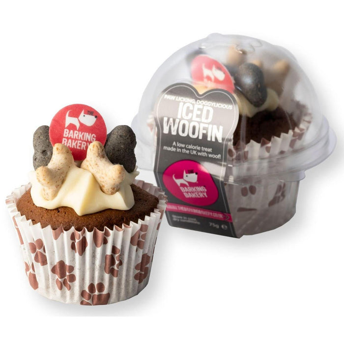 Die bellende Bäckerei Woofin Dog behandeln Muffin Vanillejoghurt -Vereisung 95G