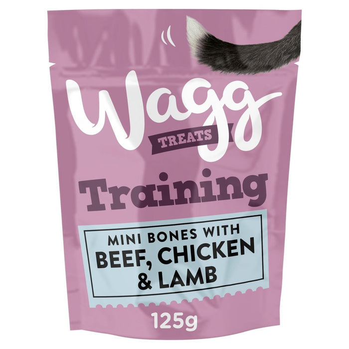 Wagg Training Dog Treats avec du bœuf de poulet et de l'agneau 125G
